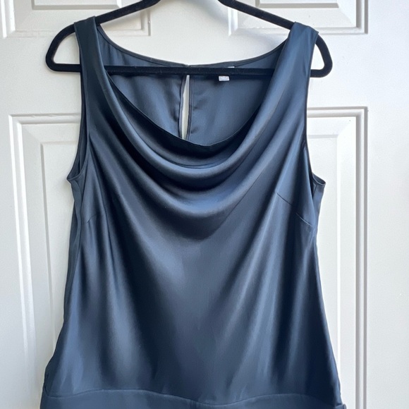 Ann Taylor Dark Black Silk Blend Sleeveless Blouse Size 12 - Picture 1 of 9